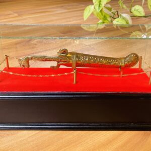 Brass Sword with Wooden Base Display Box 'පිත්තල කඩුව' AE0047