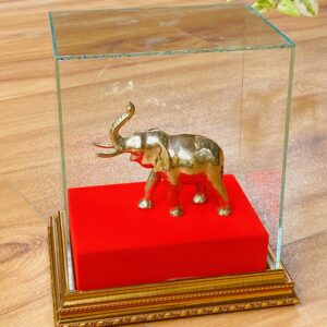 Brass Elephant with Display Box – Small (පිත්තල අලියා) AE0052