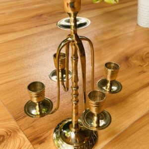 Luxury 5-Holder Candle Holder පිත්තල ඉටිපන්දම් රදවනය AE0059