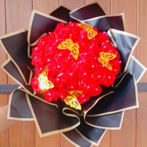 Ribbon Flower Bouquet Red (GZ001)