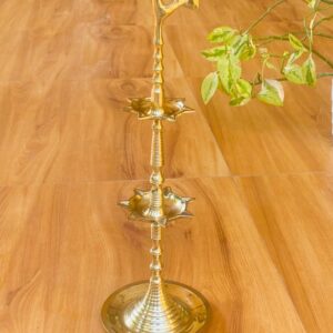 Sri Lanka Traditional Brass 2-Layer Oil Lamp (කුකුල පහණ) 18" Code: AE0070
